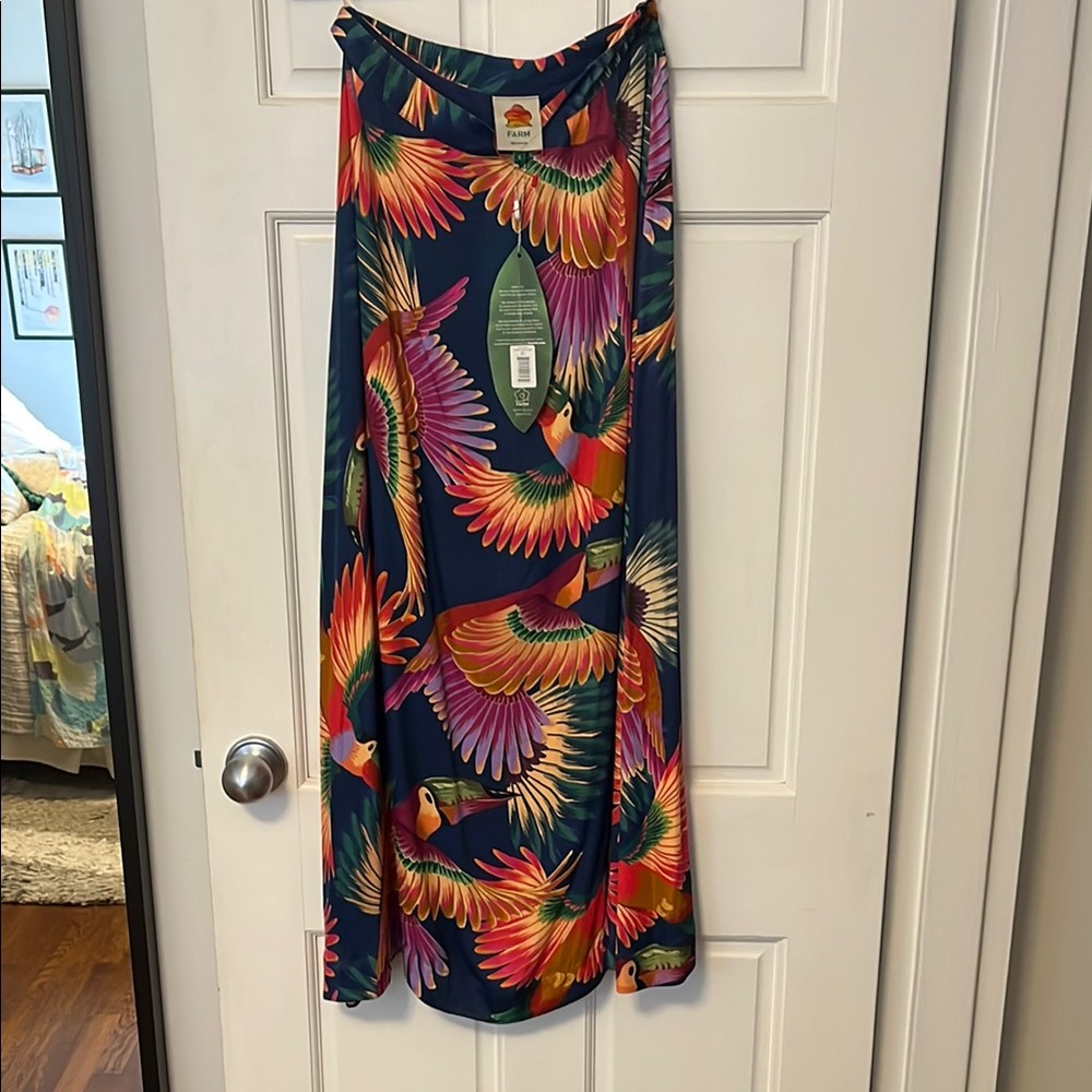 NWT Farm Rio Toucan maxi skirt - size S